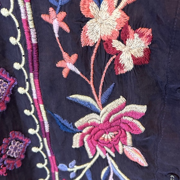 JOHNNY WAS CURACAO OVERSIZED LONG SLEEVE TUNIC IN DEEP PURPLE SIZE XL - Picture 7 of 11